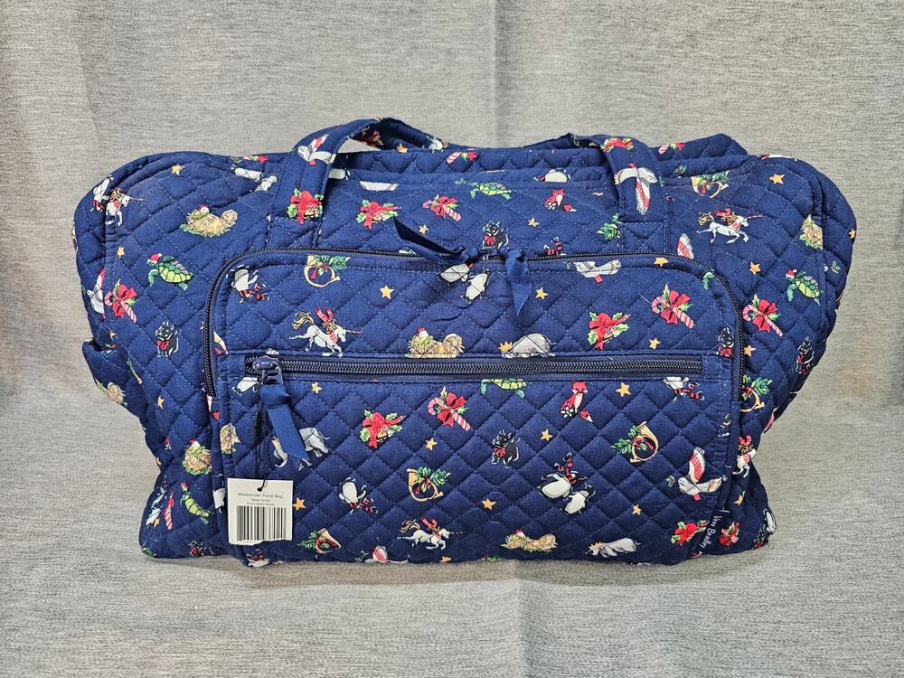 Vera Bradley NWT Weekender Travel Bag Carry On SNOW GLOBE MOTIFS Christmas